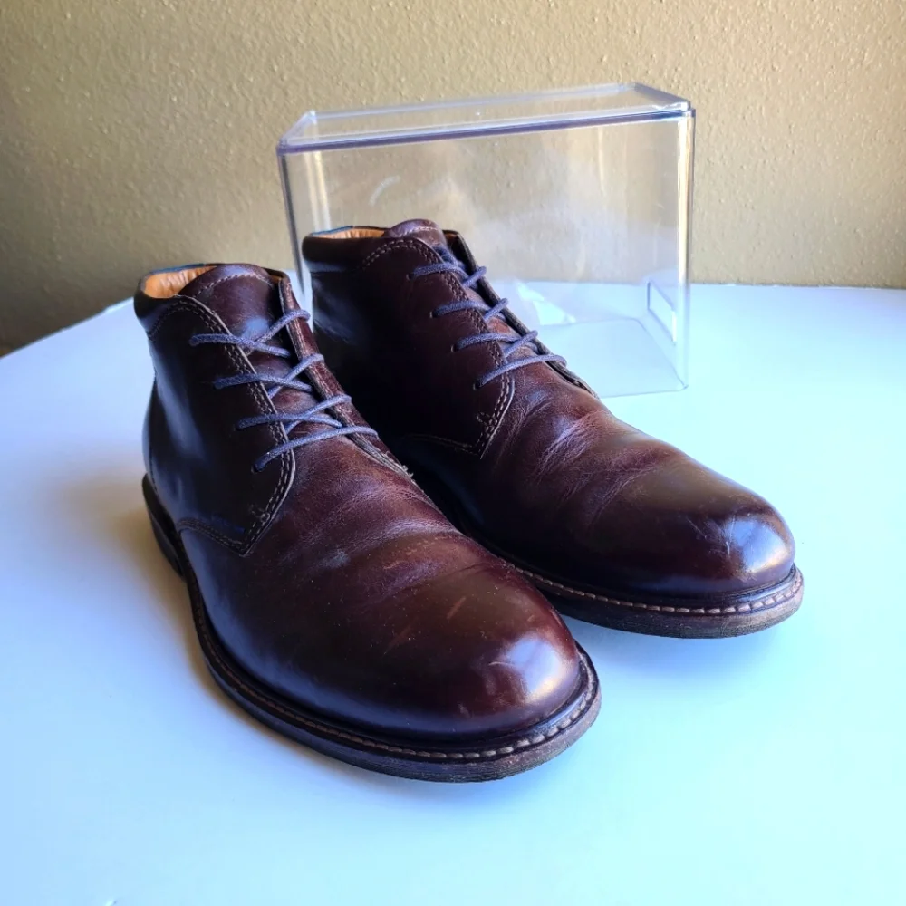 Ecco Chukka Boots Mens Size EU 40 US 7 Brown Leather Ankle Boots